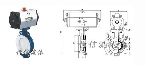 气动衬氟蝶阀